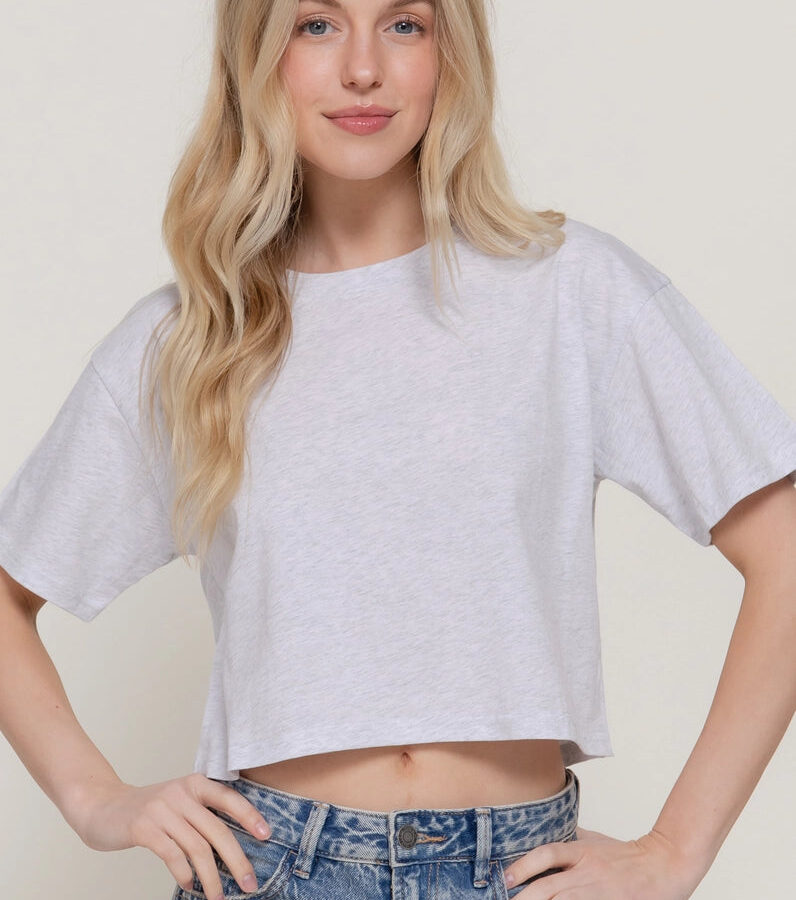 Oversize Crop Knit Tee
